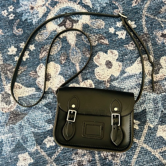 The Cambridge Satchel Company Handbags - Cambridge Satchel Co • The Tiny Satchel • black crossbody with silver hardware